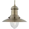 SEARCHLIGHT Suspension 1 ampoule Fisherman, en laiton antique et verre