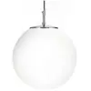 Atom - Suspension à 1 ampoule Globe, argent satiné, verre opale, E27 - Searchlight
