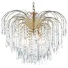 SEARCHLIGHT Suspension 5 ampoules Waterfall, dorée et cristal