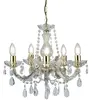 Zitmaxx Wonen Suspension lustre 5 lumières métal laiton et cristal - D48cm
