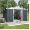 Yardmaster - Abri de jardin métal anthracite 11,03 m² + kit d'ancrage