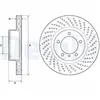 Disque de frein DELPHI BG4781C avant, ventilé, à haute teneur en carbone, 2 pièce