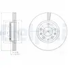 Disque de frein DELPHI BG4255C avant, ventilé, 2 pièce
