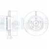 Disque de frein DELPHI BG9058 avant, ventilé, 1 pièce