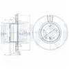 Disque de frein DELPHI BG3870 avant, ventilé, 2 pièce