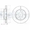 Disque de frein DELPHI BG3987 avant, ventilé, 2 pièce
