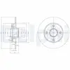 Disque de frein DELPHI BG9021RS arrière, plein, 1 pièce