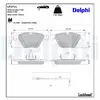 DELPHI Plaquettes de frein X4 pour BMW: Série 6 (Ref: LP3721)