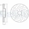 Disque de frein DELPHI BG4943C avant, ventilé, perforé, 2 pièce