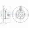 Disque de frein DELPHI BG3696 avant, ventilé, 2 pièce