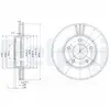 Disque de frein DELPHI BG3792 avant, ventilé, 2 pièce