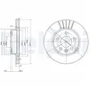 Disque de frein DELPHI BG3417 avant, ventilé, 2 pièce
