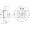 Disque de frein DELPHI BG3413, avant, ventilé, 2 pièce