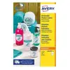 Avery Étiquettes Amovibles Rondes Blanches Ø 63,5 mm 200 Pièces L4852REV-25 Impression Laser et Jet d'Encre