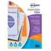 Avery Intercalaires Polypro Translucide Onglets A4+