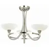 Endon Plafonnier Cagney, chrome satiné et verre, 3 ampoules