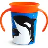 Munchkin Miracle 360° WildLove Tasse Bébé | Tasse Bébé Étanches | Tasse de Sevrage Bébé Sans BPA avec Bord de Boisson 360° - Emballage Écologique | 6oz/177ml | Orque