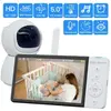 PIMPIMSKY Bébé moniteur vidéo sans fil , 5,0 pouces batterie écran IPS...