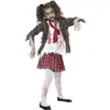 Smiffys Costume Ecoliere Zombie Enfant - Blanc / rouge - 7/9 ans