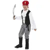 Smiffys Costume de pirate, Noir et Blanc, chemise, pantalon, surbottes, écharpe, ceinture