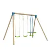 Portique BARBICHE 2 balançoires - vis-à-vis - kit d'ancrage - H.224 cm