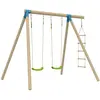 Tp Toys Portique 2 Balançoires Balandier Bois H224cm Marron - Bleu - Vert