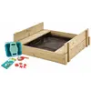 Bac À Sable Avec Bancs Et Kit Accessoires Explorateur Bois Fsc® Marron