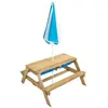 TP toys Table Pique-nique Pour Enfant Avec Parasol Bois Fsc® Marron - Bleu