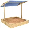 Tp Toys Bac À Sable Avec Auvent Bois Fsc® Marron - Bleu