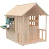 Maisonnette avec plancher, véranda et c