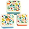 Rex London Lot de 3 boîtes à goûter réutilisables sans BPA pour enfants - Motif au choix (Wild Wonders)
