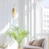 Applique Murale Aluminum, Acier, Clear Carved Acrylic Laiton Naturel