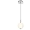 Mini Suspension Acier, Verre Blanc Dépoli Nickel Poli