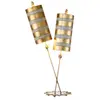 FLAMBEAU Elstead Nettle Luxe - Lampe de table à 2 lumières feuille d'or, taupe, E27