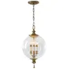 ELSTEAD Suspension en verre soufflé à bulles et métal feuille d'argent oxydée