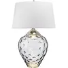 ELSTEAD Quintiesse Lampe de table Samara, Ø 51 cm, gris, tissu, verre, à 2 lampes