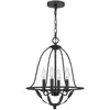 QUOIZEL Suspension Bradbury, à 4 lampes, grise