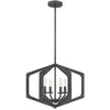 QUOIZEL Suspension Vanguard, noir ancien, à 4 lampes