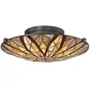 QUOIZEL Victory Tiffany Semi-Flush, Valiant Bronze, E27 - Elstead