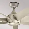 KICHLER Ventilateur de plafond Lehr2, IP44, argent antique, Ø 137 cm