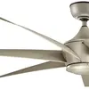 KICHLER Ventilateur de plafond Lehr, IP44, argenté ancien
