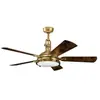 KICHLER Ventilateur de plafond LED Hatteras Bay 56, laiton antique