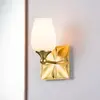 Applique Murale Brass, Acier, Verre Opale Laiton Vieilli