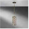 Elstead Lighting Suspension Lucia Acier,cristal de Bauhinia Argent bruni
