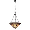 Elstead cambridge  - luminaire suspendu tiffany à 3 ampoules au fini bronze, e27