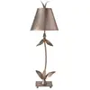 FLAMBEAU Red Bell - 1 Lampe de Table Lumineuse Design Feuilles Florales Argentées, E27 - Elstead