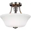 FEISS Elstead - Evington - Plafonnier semi-affleurant à 2 ampoules nickel satiné, E27