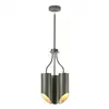 Quinto - Luminaire suspendu à 3 bras multiples, nickel poli gris foncé, E27 - Elstead
