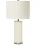 Elstead Lampe à poser Ripple, tissu et porcelaine, blanche