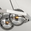 FEISS Suspension Harper abat-jour en verre fumé 5 lampes